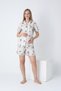 Front Buttoned Shirt Collar Printed Short Sleeve Woven Fabric Maternity and Maternity Shorts Pajama Set