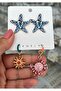 مجموعة أقراط Z.ra المزدوجة من العلامة التجارية Muadili Sun Crab Starfish - 3