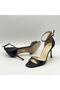 Marta 100% Real Leather Black Heeled Sandals – Milano Heel, Neolit ​​Sole - 7