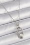 316L Steel Silver Color Chain White Cat Eye Model Women's Necklace