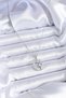 316L Steel Silver Color Zircon Stone Crescent Star Model Women's Necklace - 2
