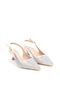 Pisagor Ps-32350 Women's 4 cm Open Back Stone Evening Dress Stiletto Shoes