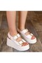 Lidya Buckle White Women Sandals - 2