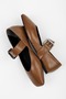 Women's Vell Caramel Skin Belt Buckle Ballerinas - 5