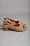 Seç 302 Genuine Leather Heel Sandals (Heel Height: 3.5 cm) Mink - 4