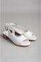 Seç 302 Genuine Leather Heel Sandals (Heel Height: 3.5 cm) White