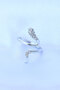 Brass Silver Color Adjustable Zircon Stone Snake Ring - Tj-Byk3187 - 2