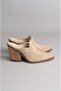 Seç 8039 Genuine Leather Heel Western Slippers (Heel Height: 9 cm) Mink Suede - 4