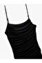 Women'S Black Strappy Mini Dress - 5