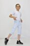 Boy's Light Blue Cargo Pocket Modern Linen Capri with Rope Detail Suitable for Summer Daily Use - 2