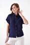 100% Cotton Button Detail Summer Muslin Bat Shirt Bluz Mg-204 - 4