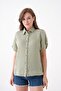 100% Cotton Button Detail Summer Muslin Bat Shirt Bluz Mg-204