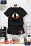 Children's "Dag Man" Special Printed Crew Neck T-Shirt - Shorts Set - 2