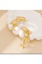 Quingda 1 Pair Stylish Gold Whale Tail Stud Earrings for Women - 4