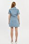 KN Short-Sleeve Denim Women's Jean Dress with Front and Back Darts - 6