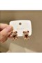 Glamarsus ms cute plush bear earrings rabbit earrings beige brown