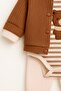 Baby Boy Newborn 0-3-6-9 Months Striped Teddy Bear Printed Hooded Long Sleeve 3-Piece Stylish Set - 2