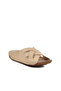 Beige Genuine Leather Women's Slippers 003 Z - 3