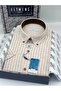 Classic Short Sleeve Linen Cotton Lapel Button Gift Boxed Men's Shirt Fs-004152 - Beige - 3