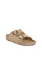 Beige Double Striped Anatomical Women's Slippers - 3