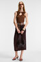 Seralya women's sleeveless window collar neckline slim brown blouse - 5