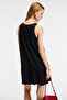 Lalev women's round neck sleeveless hemline ruffled mini black dress - 5