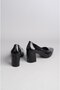 Seç K866 Genuine Leather Heel Shoes Black Patent Leather - 5