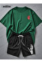 Life Wish Printed Cotton Fabric Men's Forest Green T-Shirt-Black Shorts Set - 4