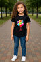 Children's Crew Neck Unisex Flying Balloons Printed T-Shirt - 2