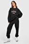 Black San Diego California Tracksuit Set Printed Suit Jogger Sweatshirt Elastic Leg Crew Neck