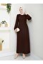 Hijab Crepe Self-Belted Handle Wide Dress - 3