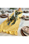 Yellow White Gingham Square Pattern Gingham Runner - Runner - 2