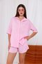 Pink Striped Summer Shorts Set