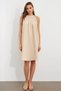 Kelly Women's Beige Linen Summer Dress with Hidden Pocket - 4