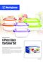 6-Piece Glass Storage Set with PP Lids | Rectangle (370ml, 640ml) + Square (320ml, 520m - 5