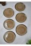 Set of 6 Smoky Glass Patterned 16 cm Dessert Plates / Pastry Serving Plates