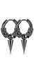 Arrowhead Pattern Bulk Movable Black Color Warrior Model Viking Design Stylish Style Steel Hoop Earrings