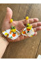 Vacation Style Fabric Colorful Boho Design Yellow Earrings - 5