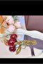 Glitter Cherry Gold Detailed Red Viral Bag Charm Bag Ornament / Keychain - 3