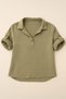 100% Cotton Muslin Mint Green Women's Blouse – Short Sleeve, Single Button, Free Size, Comfortable Fit** - 2