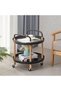 Round Side Table -3 Tier White - Versatile Space-Saving Elegant Design End Coffee Side Table Nightst - 4