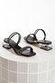 Women's Single Strap Stone Short Heeled Evening Dress Shoes