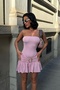 8056 Strapless Flexible Fabric Dress with Accessories
