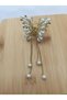 Stylish and elegant latch buckle with metal stones and pearls