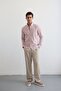 Senoc Men's Shirt Modern Slim Fit Linen Look Thick Stripes - 4
