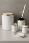5 Piece Luxury Wc Set Gold Detailed Modern Bathroom Accessory Set