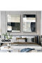Amazing | Abstract | Ekru Gray Tones Abstract Combination | Framed Glass Table 2 Pieces Vertical