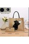 Baoding Vintage Cat Printed Tote Bag Set with Mini Coin Purse - 4