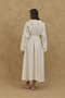 Embroidered Linen Blend Dress Natural - 6