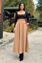 Women's Caramel Elastic Casual Skirt - 700-3676 - 4